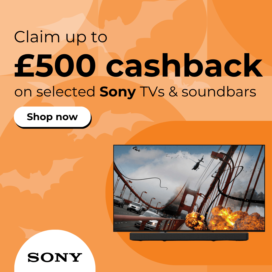 Claim up to £500 cashback on selected Sony TVs & soundbars